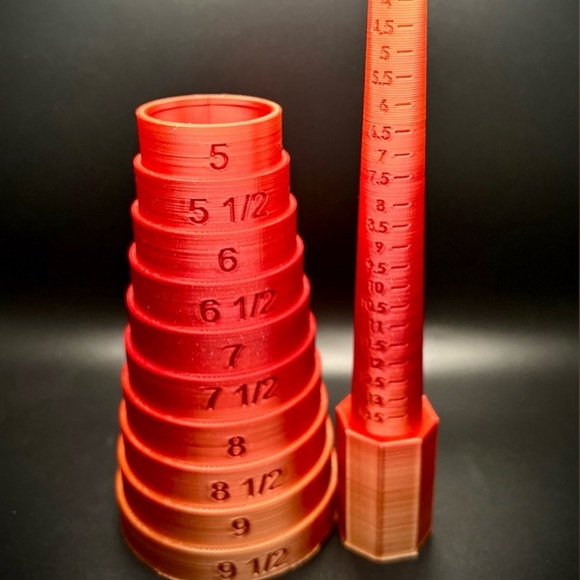 Customized Stack Sizer Jewelry | 3d Printed Metallic Color Bracelet Sizer And Ring Sizer Combo ...